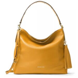 Michael Kors Yellow Brooklyn Large
Leather Hobo Bag